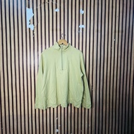 GLORIA VANDERBILT SPORT 1/4 ZIP VINTAGE PULLOVER SWEATSHIRT SHIRT LONG SLEEVE YELLOW GREEN 1X 25x26