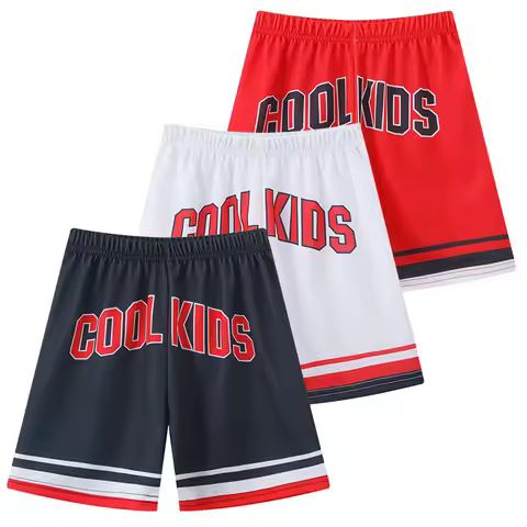 3-Pcs Children's Color Matching Quick-drying Pants Combination Boys Sports Running Basketball Footba