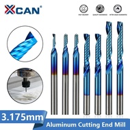 【CW】 XCAN Single Flute End Mill 3.175mm(1/8  39;  39;) Shank Nano Blue Coated CNC Router Bit Spiral Milling Bit for Aluminum Cutting