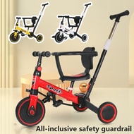 Kids Tricycle Bike Carbon Steel Material With Push Handle for 1-4 Year Olds