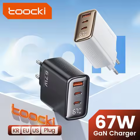 Toocki 67W GaN USB Charger Digital Display Quick Charge QC4.0 Type C Charger For iPhone Xiaomi Samsu
