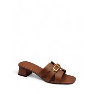 JWEST Gold Buckle Croc-Embossed Bella Heels JW4C152FH