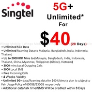 Singtel $40 | Unlimited Data | 2000min IDD | 3000min Local | 5000 SMS | Ultimate Plan | Singtel
