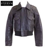 Balenciaga 103888 Cropped Leather Bomber Jacket, Size 50 [Used]