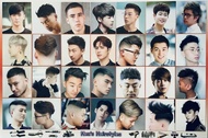 โปสเตอร์ ติดผนัง รูปภาพ ทรงผมชาย ร้านตัดผม วินเทจ hairstyle