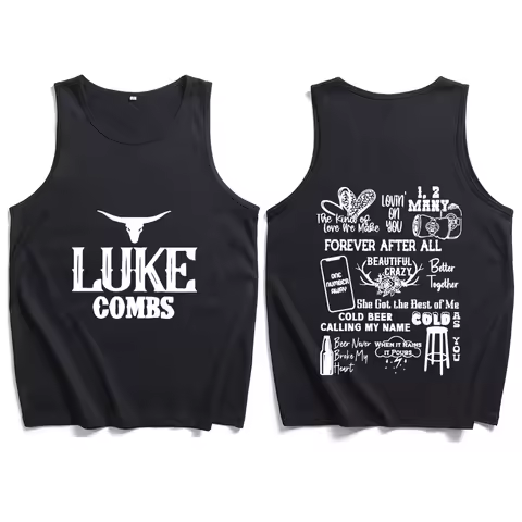 Luke Combs Tour 2024 Tank Tops Vest T-Shirt Unisex T-shirt Sleeveless Summer Casual Regular Printing