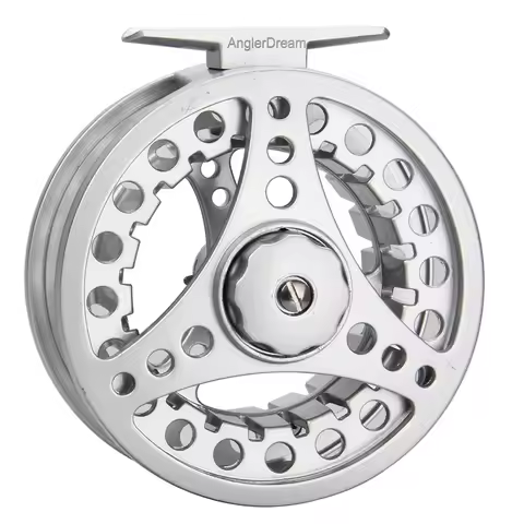 ANGLER DREAM Fly Fishing Reel Accessories 1/2 3/4 5/6 7/8 Silver Double Spool Large Arbor Fly Reel S