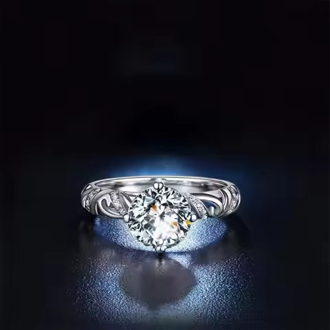 Luxury Platinum Solid Platinum PT950 Women's Ring Diamond Girlfriend Birthday Gift Beautiful