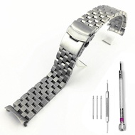 High Quality Stainless Steel Watch Strap for Seiko SKX007 SKX009 SKX173 SKX175 Curved End Link Tank Chain Watch Band Accessories Wristband Bracelet 20mm 22mm