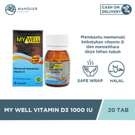 My Well Vit D3 1000 IU 20 Tablet - Suplemen Vitamin D 1000 IU