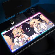 【flowerlove  shop】 FUWAMOCO Mouse Pad Anime Gaming Mouse Pad LED Table Pads Backlit Rubber Desktop X