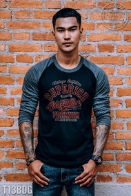 เสื้อแขนสามส่วน เสื้อแขนสามส่วนผู้ชาย เสื้อแขนสามส่วนวินเทจ เสื้อไหล่สโลป แขน 3 ส่วน เสื้อยืด เสื้อย