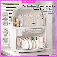 Kitchen Dish Drainer Dish Rack Drainer With Cover Dust-proof Plastic Drain Basket Insect-Proof Stora