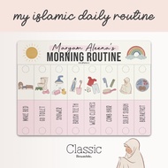 Bramble – Islamic Daily Routine Flip Board for Kids (Girl) | Visual Schedule Chart with Solat | Auti