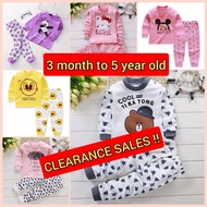 Kids Pyjamas baju Tidur kanak kanak baby Sleepsuit Pyjamas Lenggan panjang kids pyjamas cotton pyjam