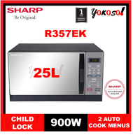 SHARP MICROWAVE OVEN R357EK 25L / TOUCH CONTROL / 900W / REHEAT / DEFROST (MIRROR GLASS DOOR)