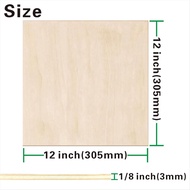 Basswood Sheets 12 Pack12x12x1/8Inch Plywood Sheets3mm Basswood for Laser CuttingLaser Engraving Bla