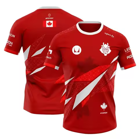 Summer 3D Printing Men's Short Sleeve League Of Legends S14 Global Finals G2 Team Uniform T-Shirt Bo