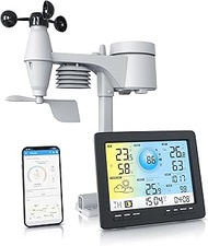 Brandson - Wireless Weather Station with 5-in-1 Outdoor Sensor - Weather Data via App WiFi - Weather