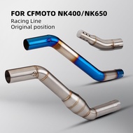 Slip On For CFMOTO NK400 NK650 NK 650 Elbow 51mm Motorcycle Exhaust Escape System Modified Muffler M