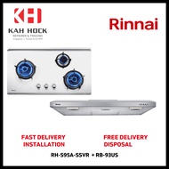 RINNAI RH-S95A-SSVR SLIMLINE HOOD + RB-93US 3 BURNER STAINLESS STEEL BUILT-IN HOB BUNDLE