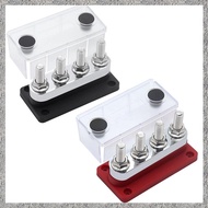 (BIGY) 600A Bus Bar 4-Stud (3/8 Inch) M10 High Current Copper Busbar Terminal Block Marine DC 12V 24