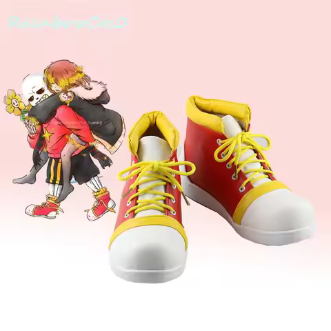 Undertale flowerfell sans Cosplay Shoes Boots Game Anime Halloween RainbowCos0 W1032