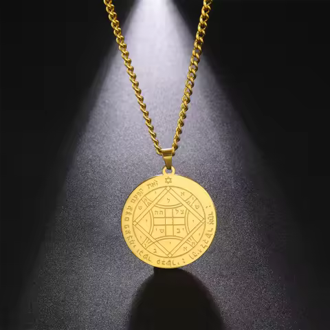EUEAVAN The Fourth Pentacle of the Venus Solomon Occult Pendant Necklaces Wicca Protection Love Frie