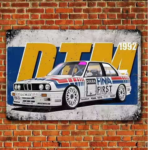 M3 E30 Dtm Racing Car Metal Poster - Garage Tin Sign