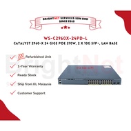 Refurbished Cisco WS-C2960X-24PD-L Catalyst 2960-X 24 GigE PoE 370W, 2 x 10G SFP+, LAN Base