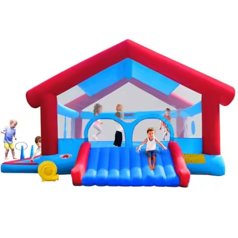 Inflatable Bounce House Large Shade Tent Bouncing Castle with Blower 17.9 ft L x 14.8 ft W x 9.8 ft 