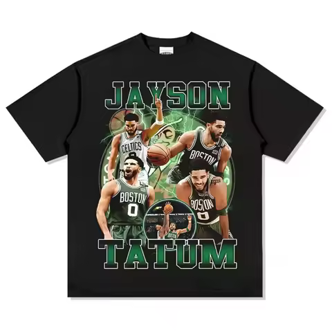 Boston Jayson Tatum Baskerball Men Clothing Tee Shirt Homme New in Top Short Sleeve Round Neck Print