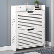 Korean Style Smart Assembled Plastic Wooden Shoe Cabinet, Striped Wing Waterproof Shoe Cabinet Holds