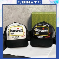 DSQUARED2 Men's and Women's Fashion Button Buckle Baseball Cap, Dsquared2 cool khaki mesh hat MU160