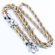 s2shop สร้อยคอสแตนเลสแท้ สร้อยคอพระ ลายเกลียว ห้อยพระได้ 3 องค์ ขนาดกว้าง 6 มม. ยาว 26 นิ้วNo.2157