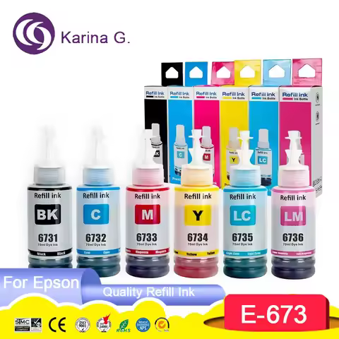 Karina.G 673 T673 T6731 Premium Color Compatible Bottle Refill Tinta Eco Encre Ink for Epson L800/L8