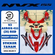 YAMAHA NV-X NVX V2 AEROX-155 (31) RED COVER SET (STICKER TANAM) RAPIDO NEW ACCESSORY AKSESORI