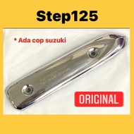 SUZUKI STEP125 EXHAUST PLATE - CHROME (ST/ORIGINAL) 14780-46G00 // STEP 125 MUFFLER PROTECTOR EKZOS COVER MUFFLER COVER