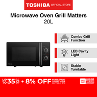 [FREE GIFT]Toshiba MWP-MG20P(BK) Black 5 Power Level Microwave Oven with Grill Function, 20L