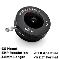 CS Mount CCTV Camera Lens 1.8mm Focal Length F1.8 5MP HD Megapixel Industrial Lens Security Surveill