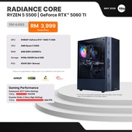 IDEALTECH RADIANCE CORE AMD GAMING PC ( AMD RYZEN 5 / NVIDIA RTX5060 TI 8GB / 8GB RAM / 500GB SSD )