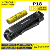 Nitecore P18 Unibody Die-case Futuristic CREE XHP35 HD LED 1800 Lumens with Auxiliary Red Light Tact
