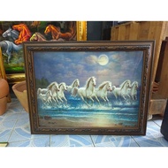 Auspicious Picture Frame View Of 7 Horses Beautiful Give As A Gift Souvenir Housewarming Retirement
