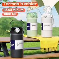 Large 1 Liter Stainless Steel Portable Tumbler Thermos Cup Vacuum Insulated 2 Ways to Drink Water Bo