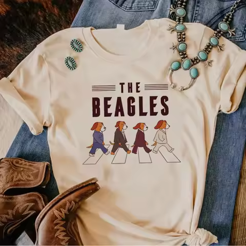 Y2k Beagle T Shirt Women Graphic Streetwear T Shirt Female Graphic Clothing Women Comic T-Shirt Stre