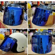 kaca helm bogo Flat visor iridium blue pnp Helm Bogo Cargloss JPN