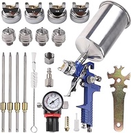 Zeinlenx HVLP Gravity Feed Spray Gun, Automotive Air Paint Spray Gun Kit with 4 Replaceable Nozzles,1.4mm 1.7mm 2.0mm and 2.5mm, 1000cc Aluminum Cup, Suitable for Auto Paint, Base Coat &amp; Touch Up