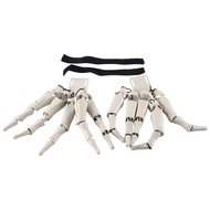 1 Set White Plastic Halloween Articulated Finger Realistic Skeleton Hands Finger Glove Best Selling