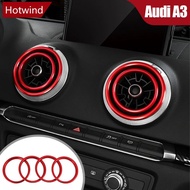HOTWIND 4Pcs Car Decal Instruments Air Outlet Cover Decoration Ring Stickers for Audi A3 S3 Q2 Auto 