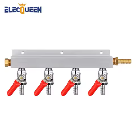 Multi-way CO2 Gas Distribution Manifold Splitter, 2/3/4 Way Home Brew Check Valves Draft Beer Kegera